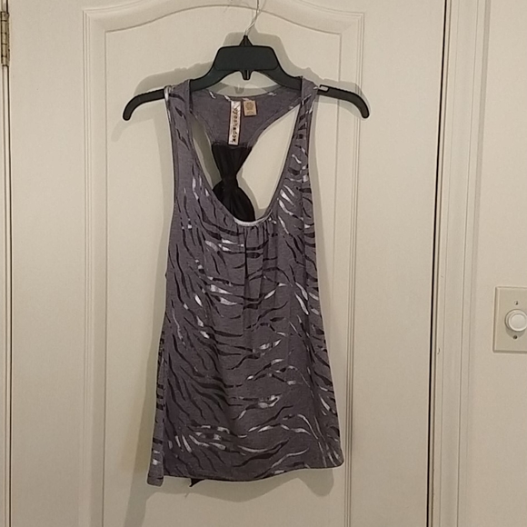 Silk bow tie-back zebra print tank - Picture 6 of 11